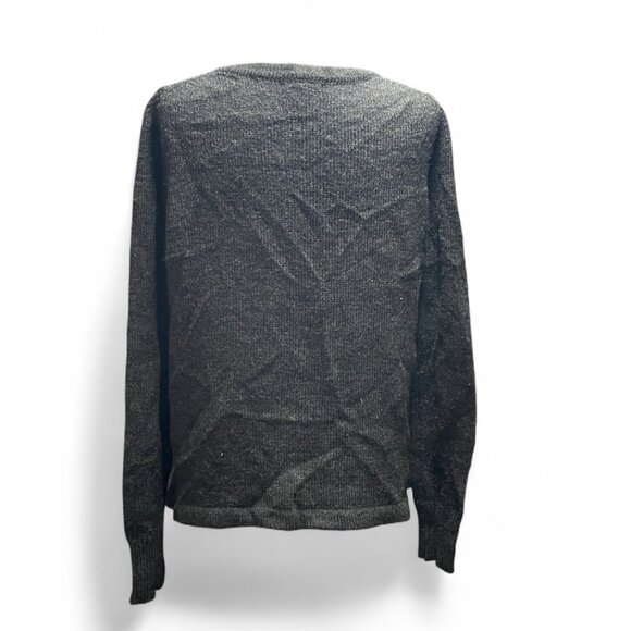 Gap 90s Style Womens Alpaca Wool Gray Knit Button Up Dark Academia Sweater Large - Picture 3 of 7